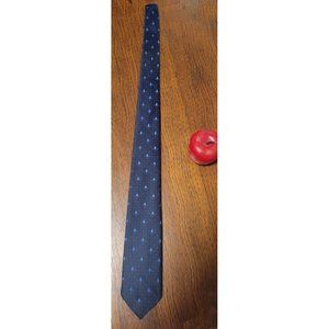 San Marino Navy Blue Flower Floral Polka Dot Pattern Men's Tie